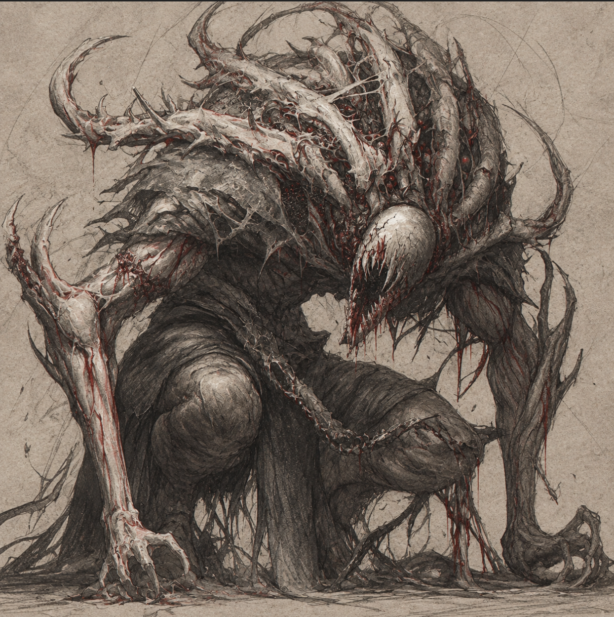 Bone-caged maw creature